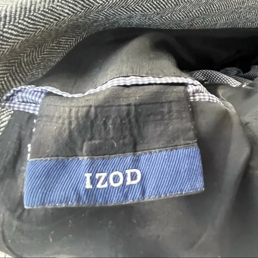IZOD 100% wool Woolmark heather gray two button suit jacket